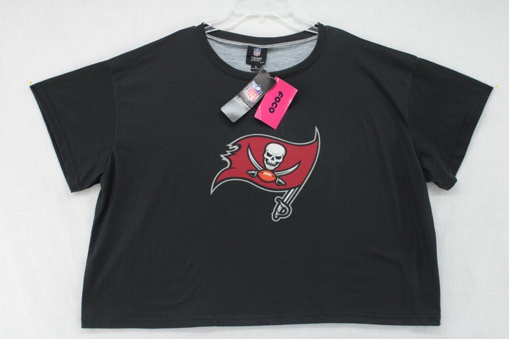 Tampa Bay Buccaneers NFL FOCO Womens XL Black Crop Top Ladies Team Apparel